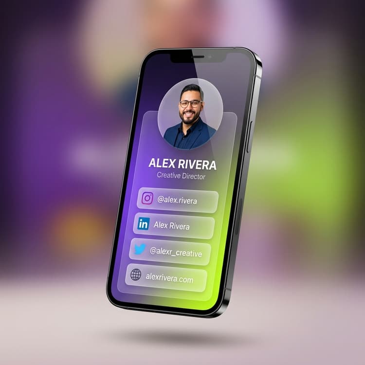 eCard digital profile displayed on a smartphone